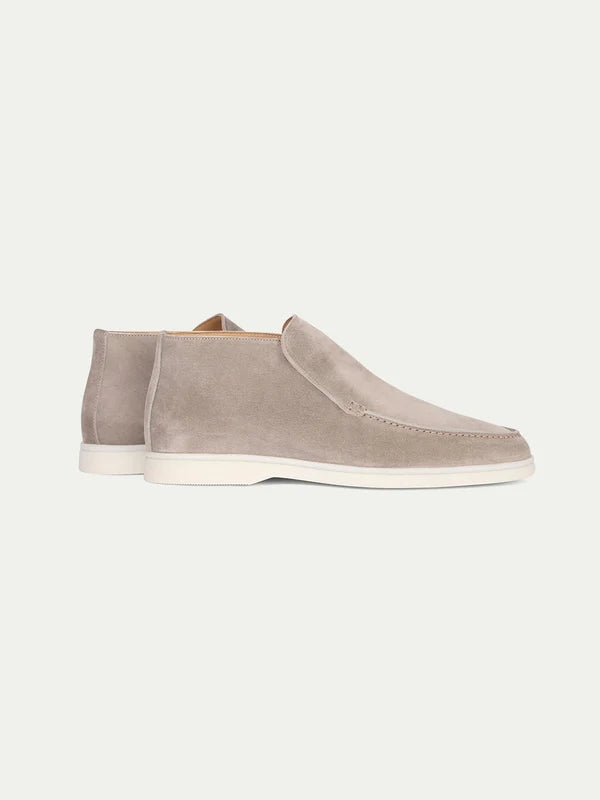 Elegance High Suede Loafers - Luxury Beige
