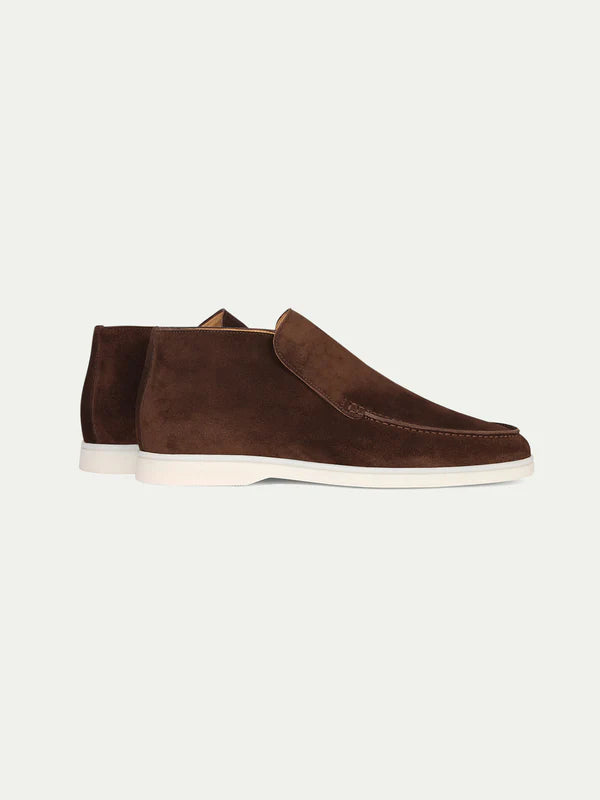 Elegance High Suede Loafers - Luxury Bronze