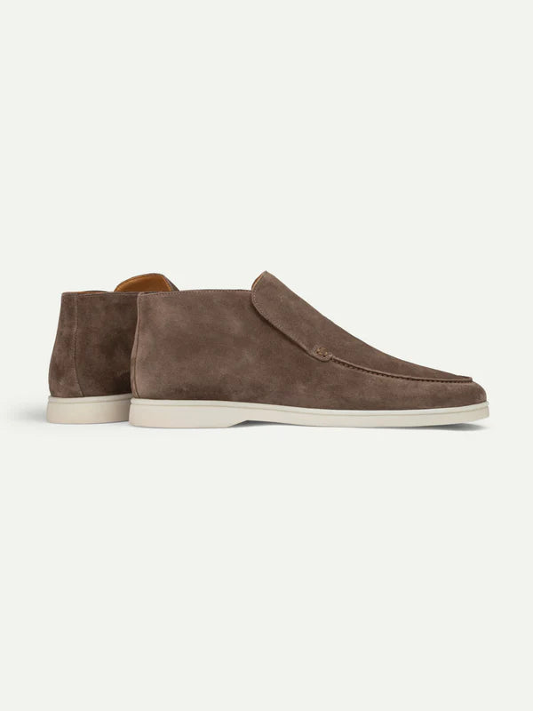 Elegance High Suede Loafers - Luxury Brown