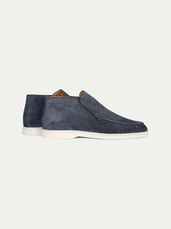 Elegance High Suede Loafers - Ocean Blue