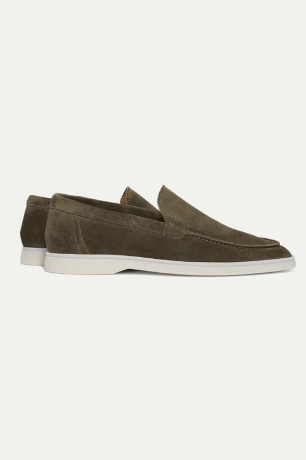 Elegance Suede Loafers - Olive Green