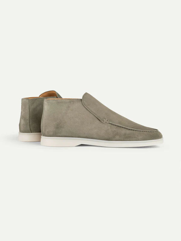 Elegance High Suede Loafers - Pistache