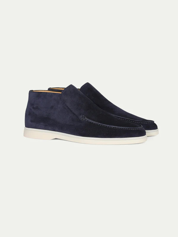Elegance High Suede Loafers - Midnight Blue