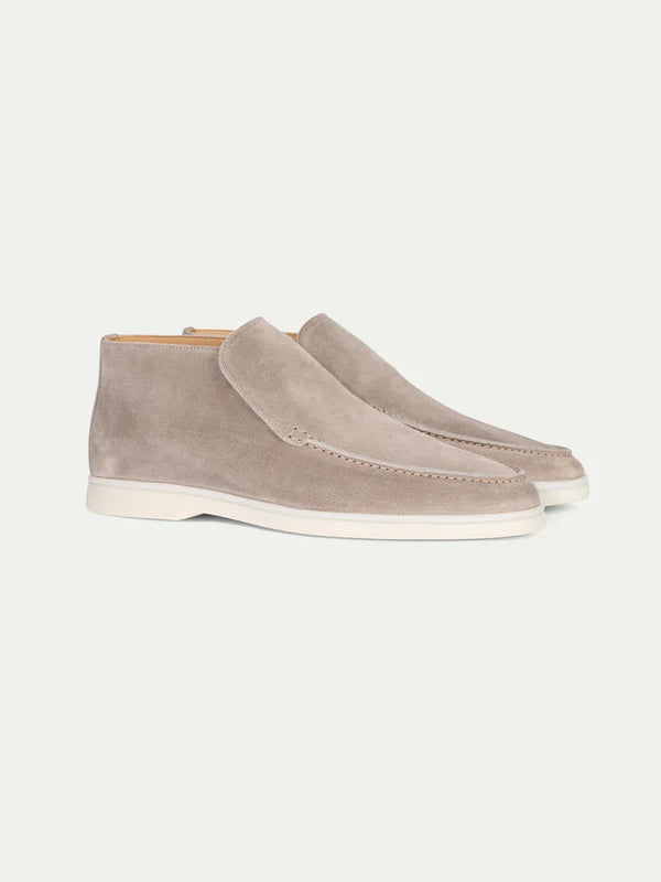 Elegance High Suede Loafers - Luxury Beige