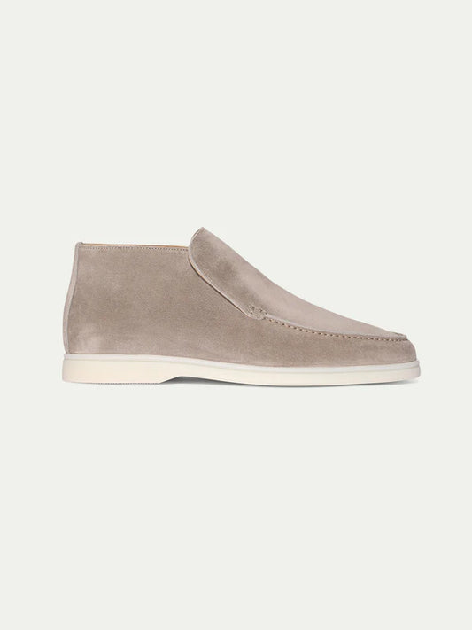 Elegance High Suede Loafers - Luxury Beige