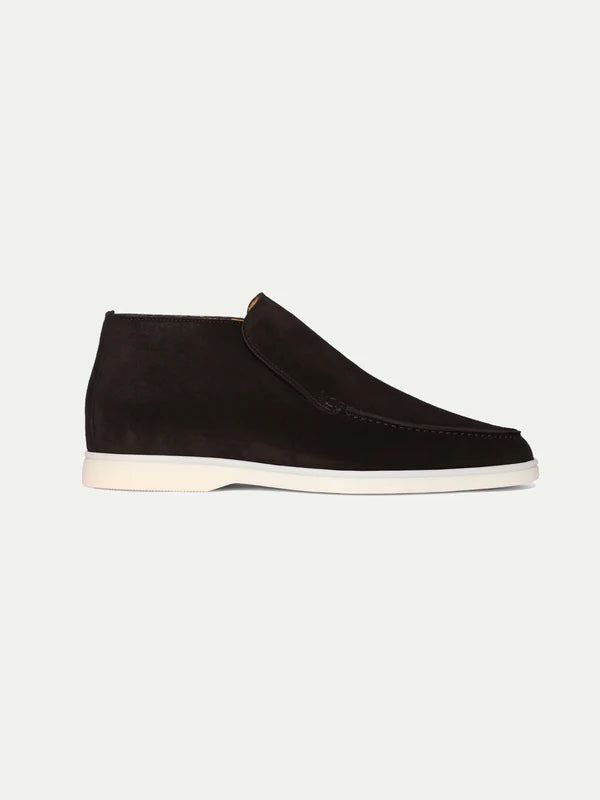Elegance High Suede Loafers - Deep Black