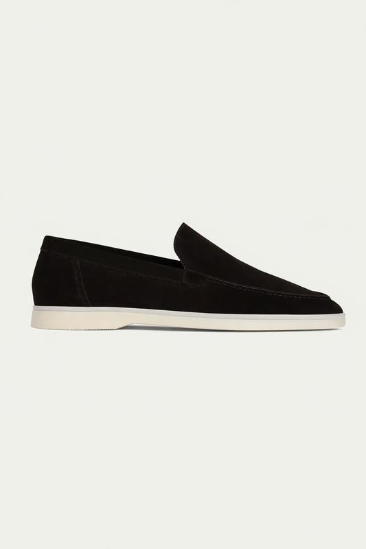 Elegance Suede Loafers - Deep Black
