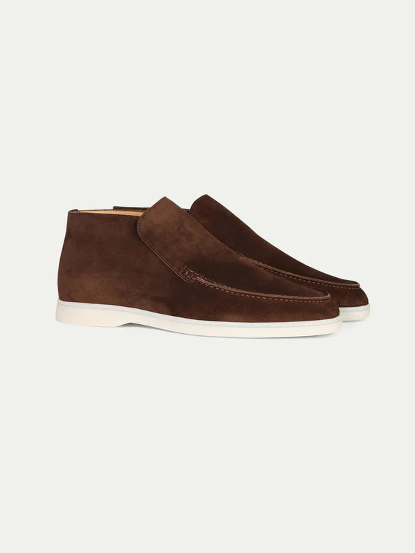 Elegance High Suede Loafers - Luxury Bronze