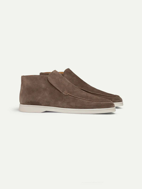 Elegance High Suede Loafers - Luxury Brown