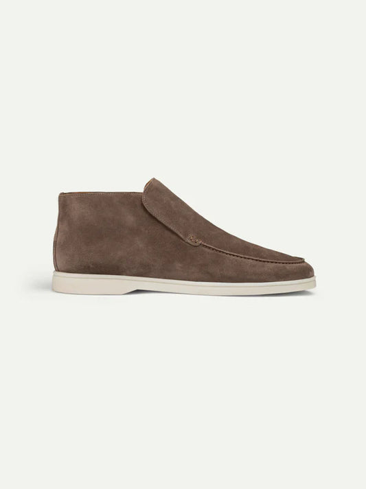 Elegance High Suede Loafers - Luxury Brown