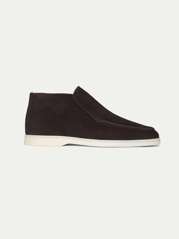 Elegance High Suede Loafers - Chocolate