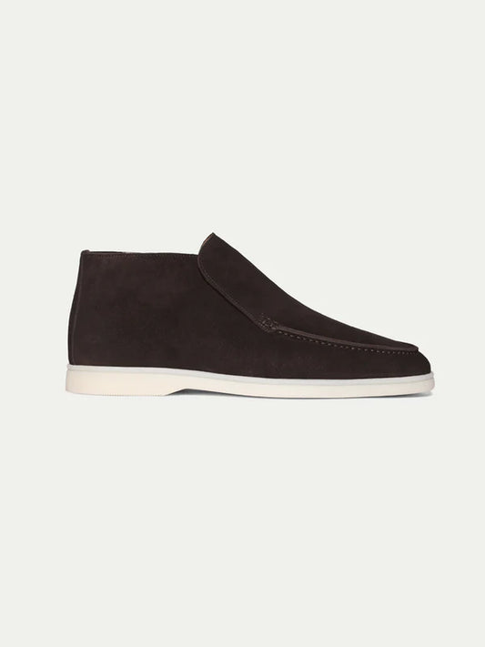 Elegance High Suede Loafers - Chocolate