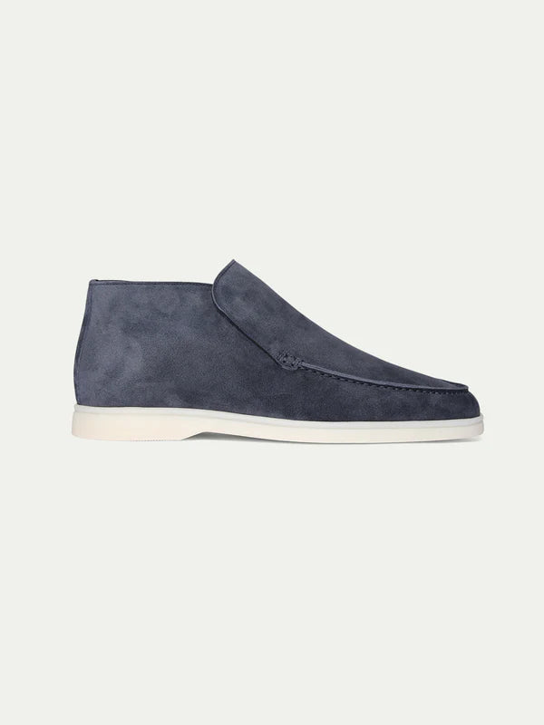 Elegance High Suede Loafers - Ocean Blue