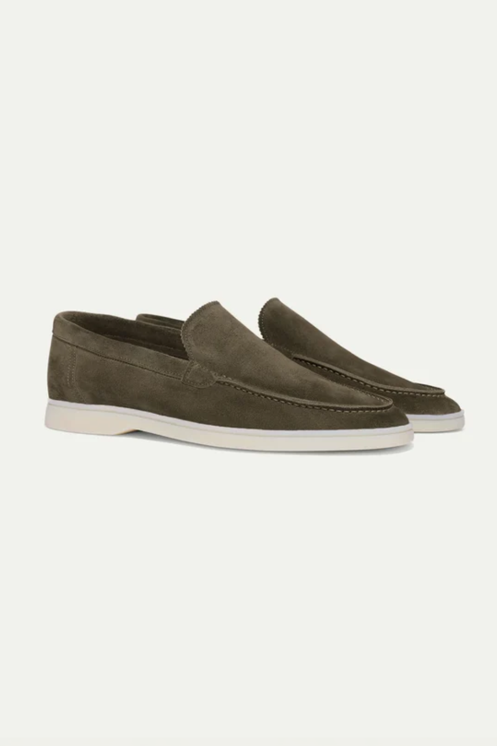 Elegance Suede Loafers - Olive Green