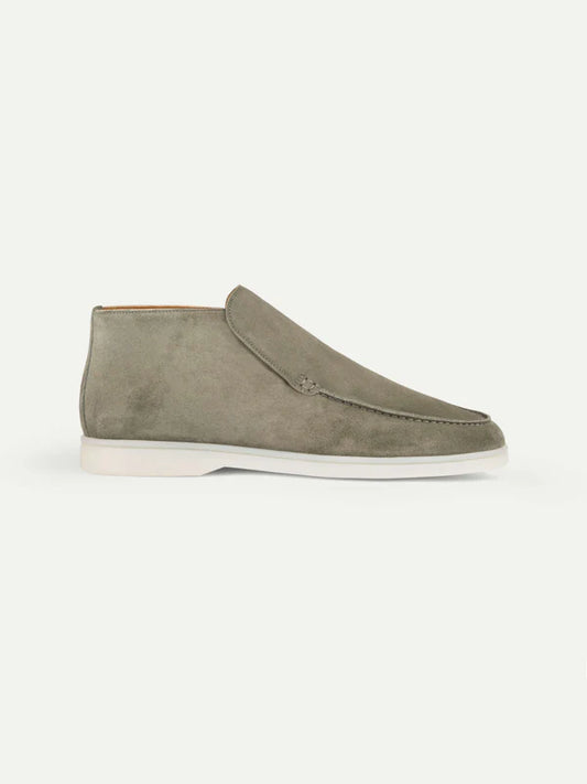 Elegance High Suede Loafers - Pistache